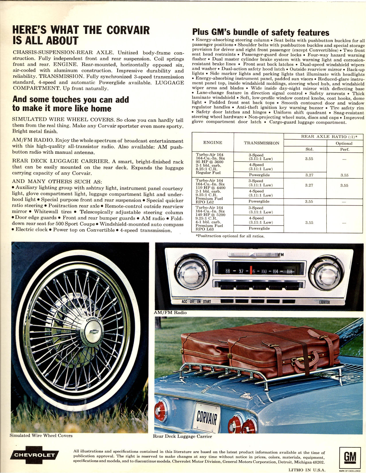 1969 Chevrolet Corvair Brochure Page 1